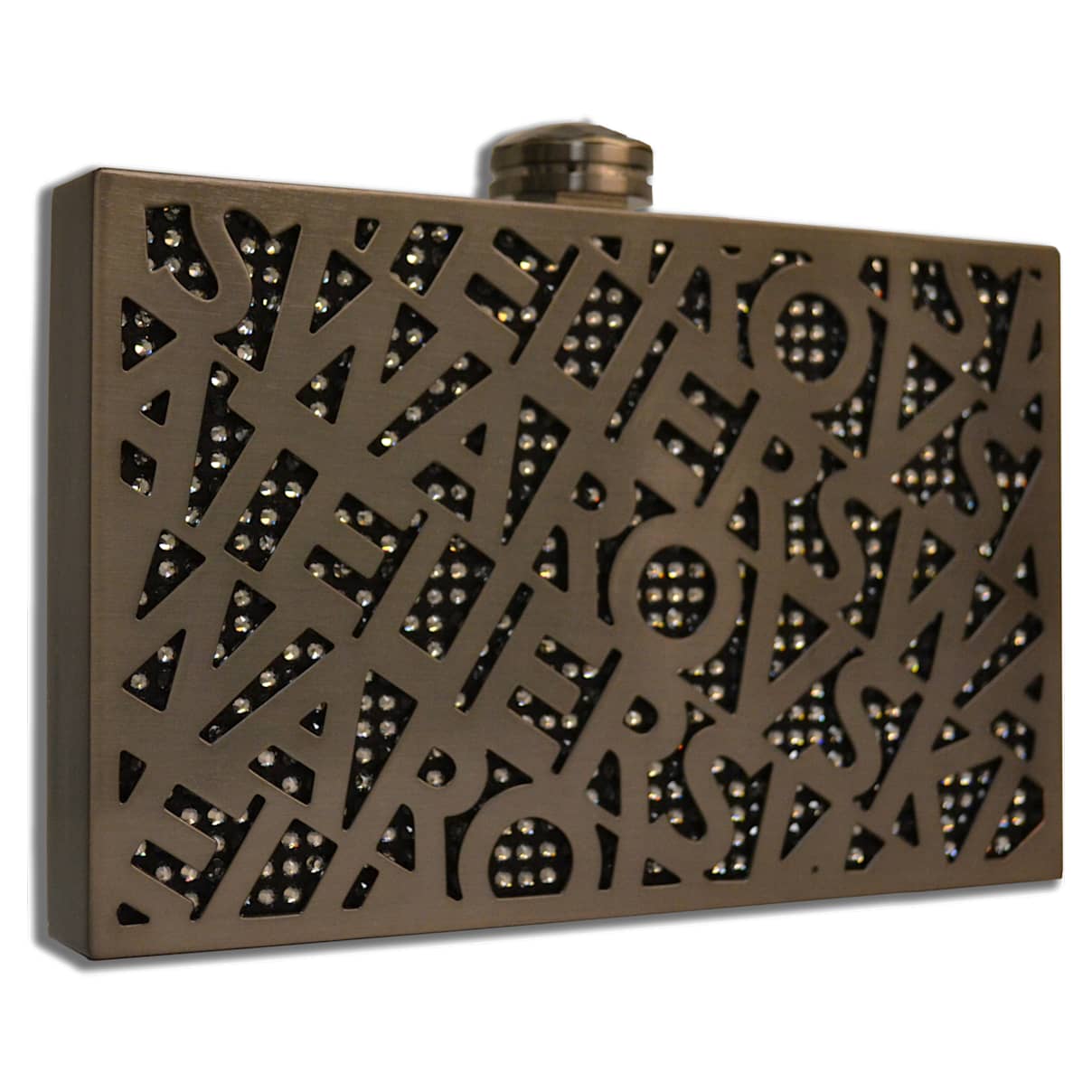 

Swarovski Logo Lace Clutch, Grau, Rutheniert