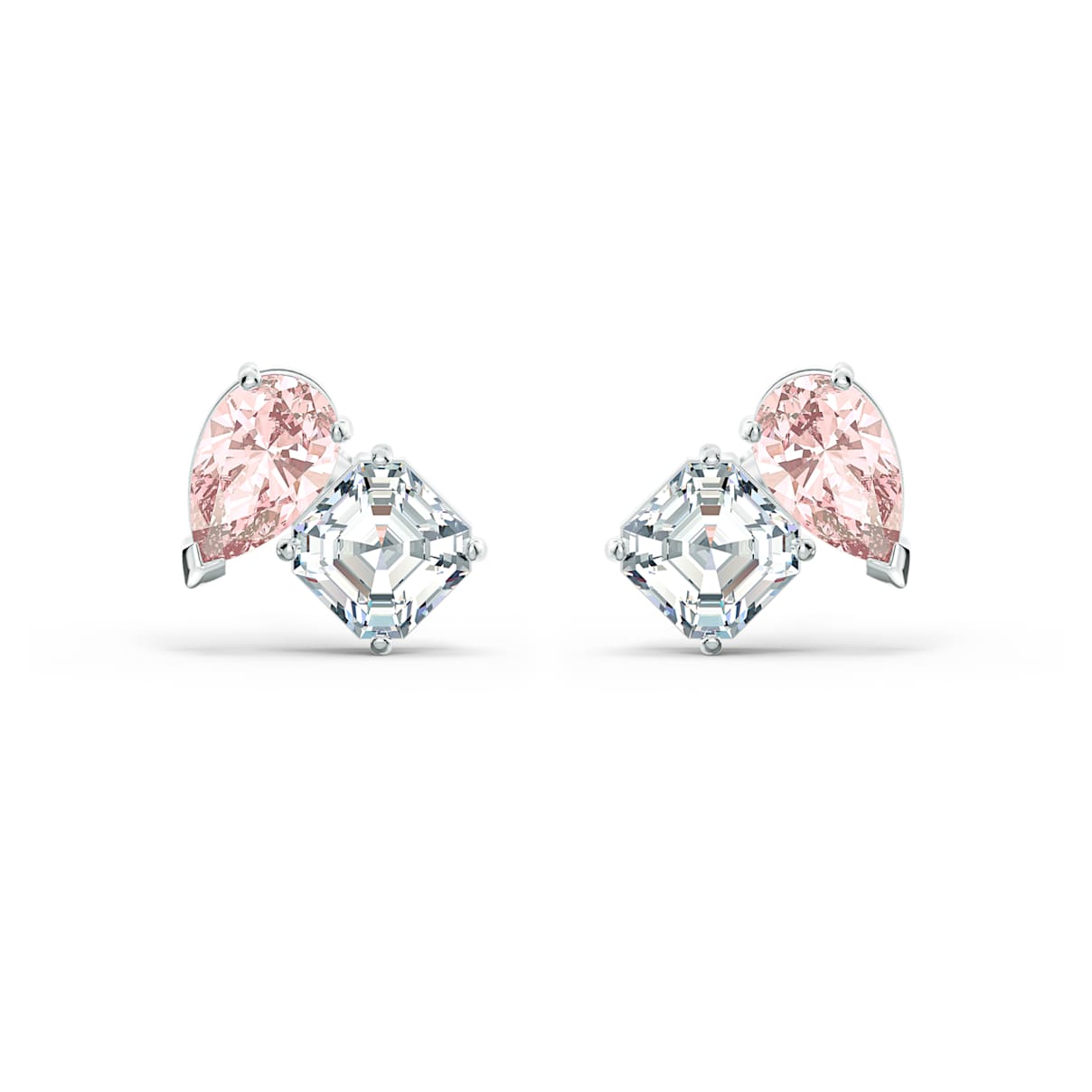 

Swarovski Attract Soul stud earrings, Mixed cuts, Pink, Rhodium plated
