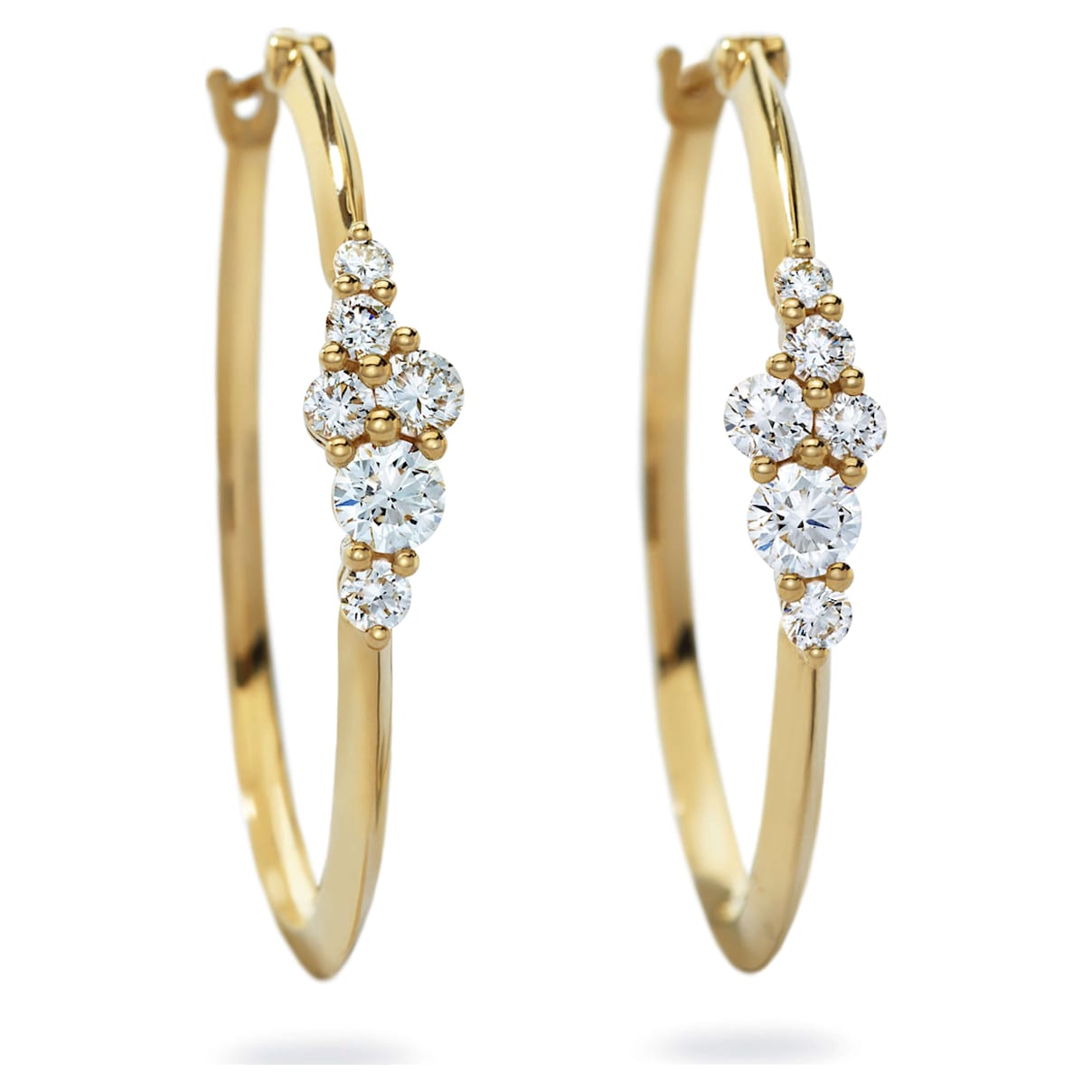 Click to view product details and reviews for Glacial Hoop Earrings Swarovski Created Diamonds 18k Yellow Gold.