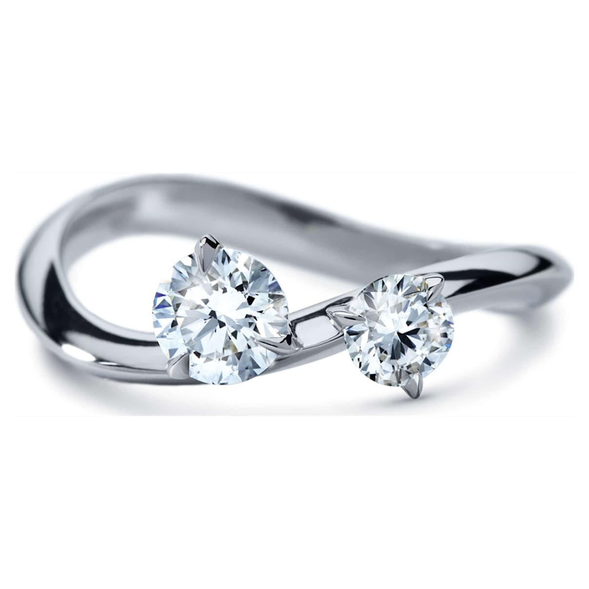 Click to view product details and reviews for Intimate Wave Ring Swarovski Created Diamonds 18k White Gold Size 55.