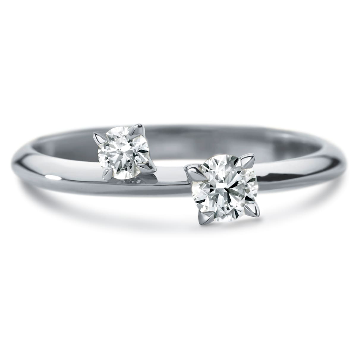 Intimate Delicate Ring, Swarovski Created Diamonds, 18K White Gold, Size 55
