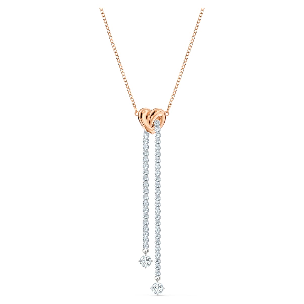 

Swarovski Lifelong Heart Y字型ネックレス, ハート, ホワイト, ミックスメタル仕上げ