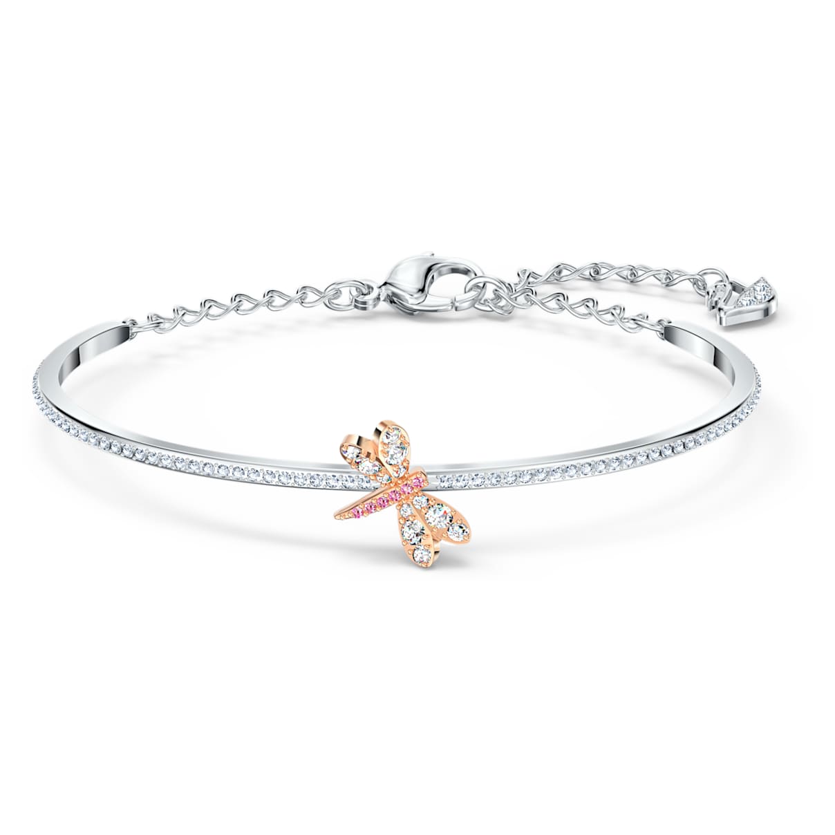 

Swarovski Eternal Flower bangle, Dragonfly, Pink, Mixed metal finish
