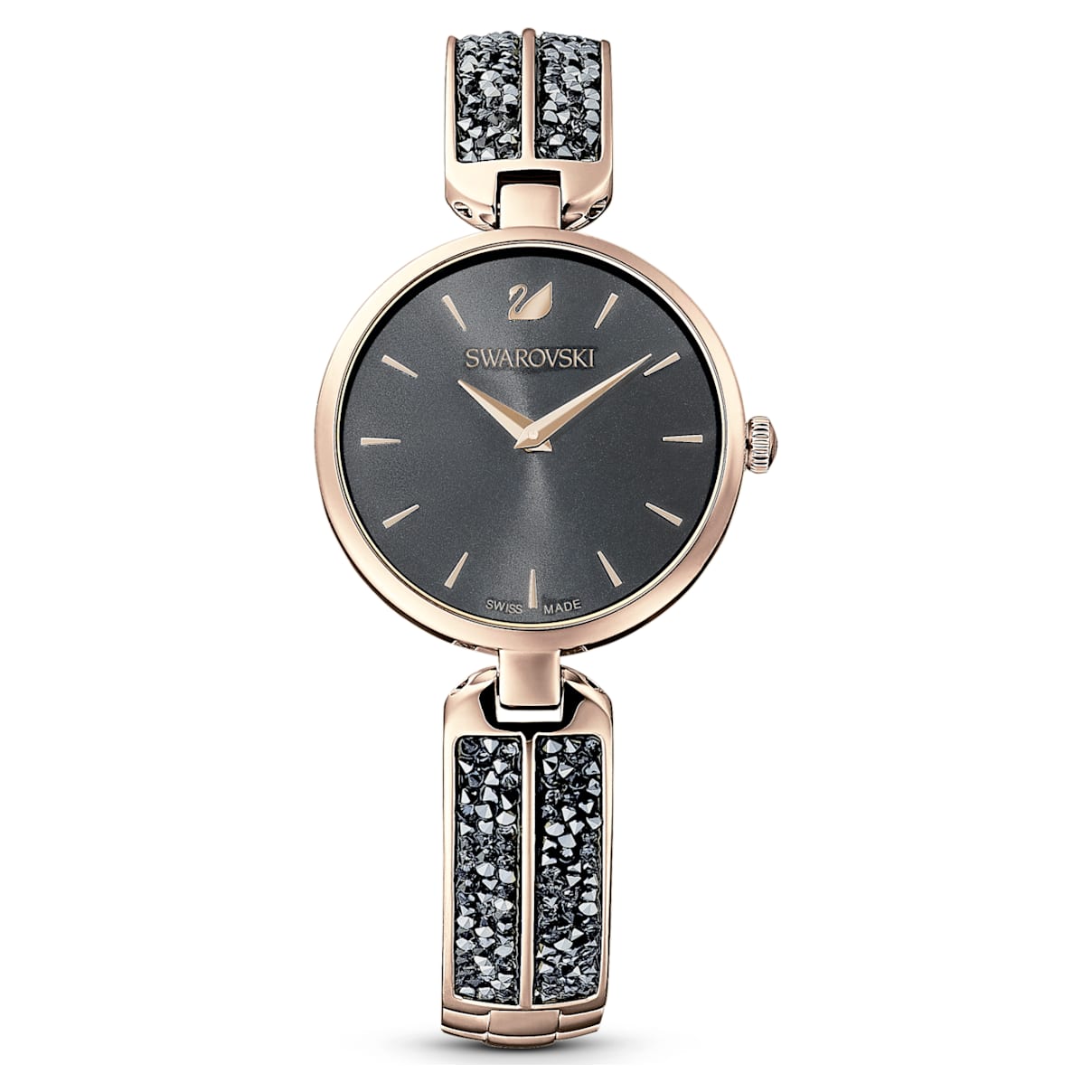

Swarovski Dream Rock Uhr, Schweizer Produktion, Metallarmband, Grau, Champagne-vergoldetes Finish