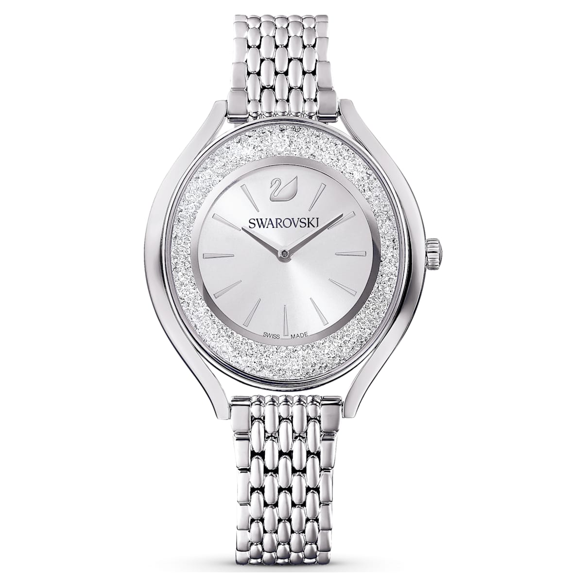 Click to view product details and reviews for Crystalline Aura Watch Metal Bracelet Silver Tone Stainless Steel.