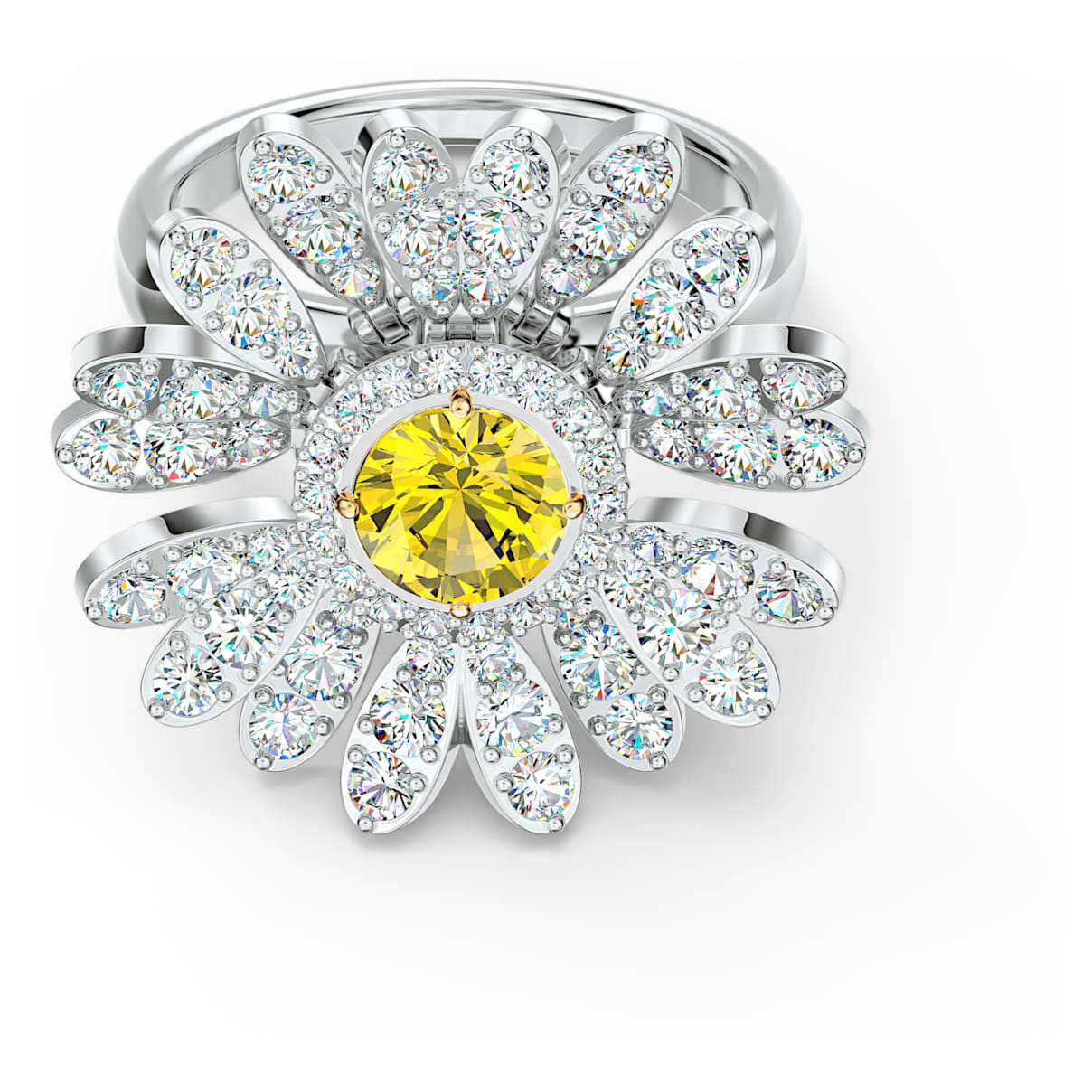 

Swarovski Eternal Flower ring, Flower, Yellow, Mixed metal finish