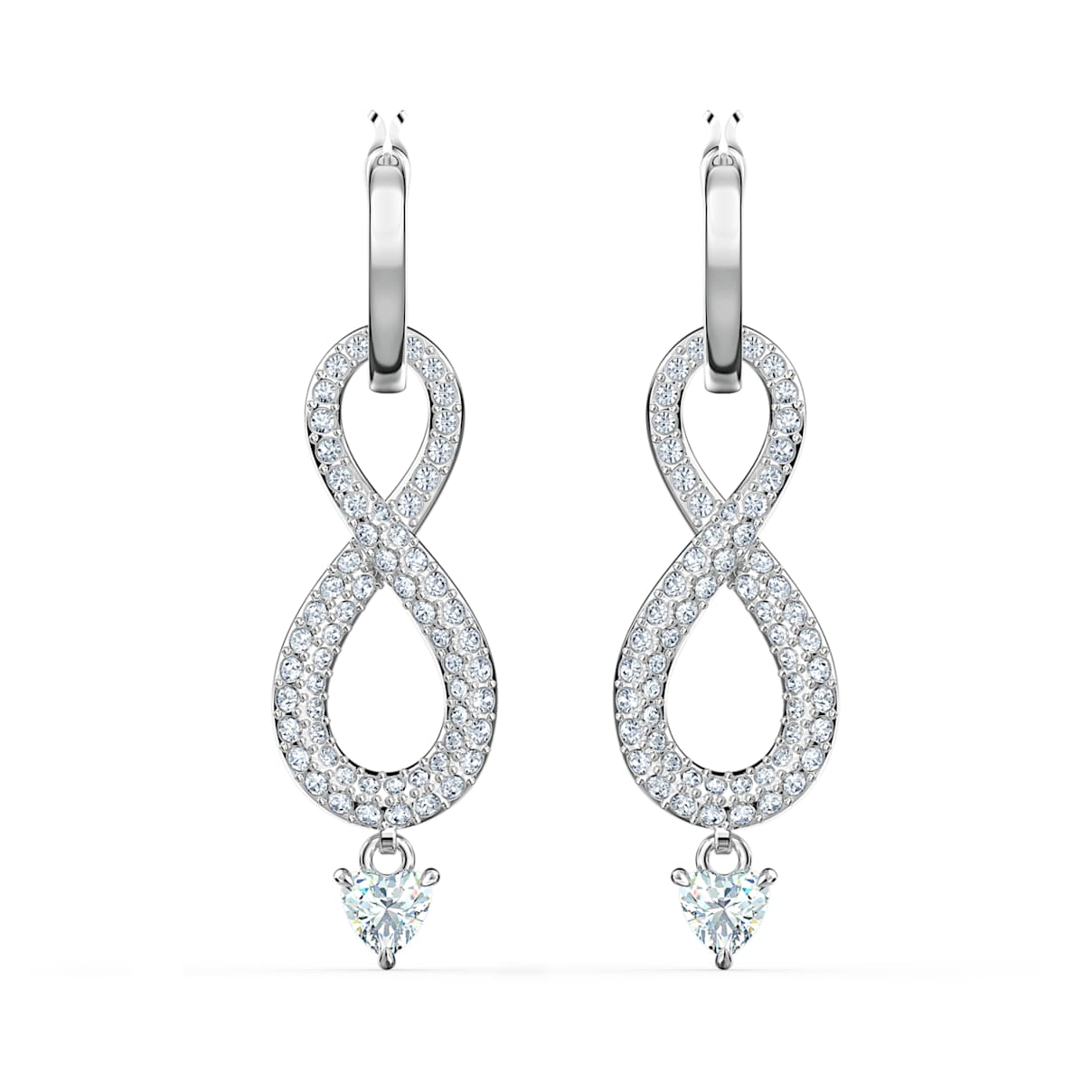 Click to view product details and reviews for Swarovski Infinity Pierced Earrings White Rhodium Plated.