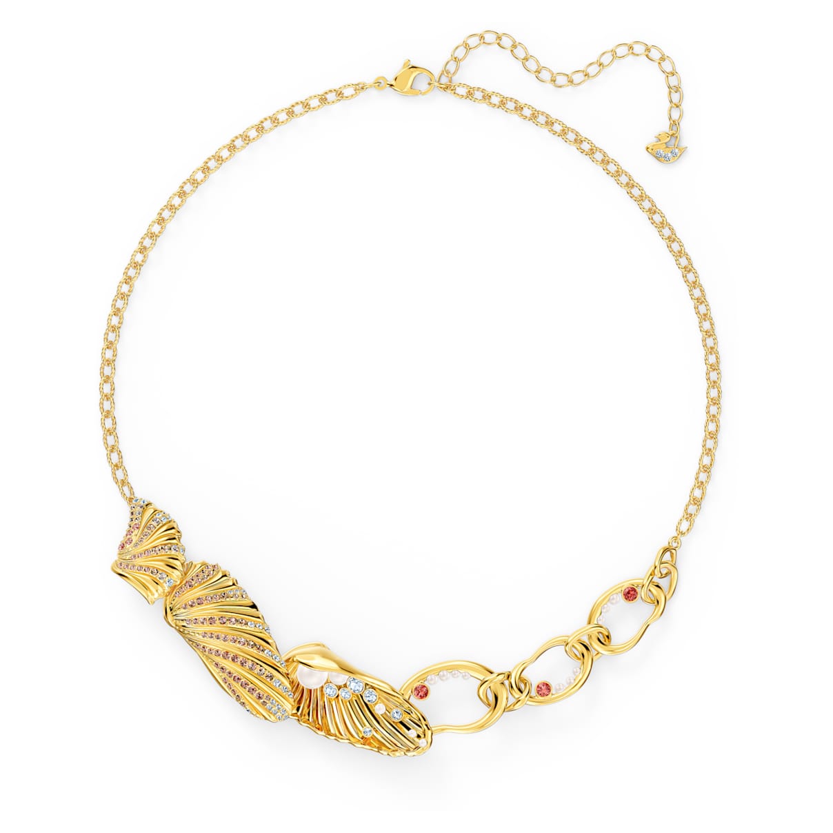 Click to view product details and reviews for Shell Necklace Light Multi Coloured Gold Tone Plated.