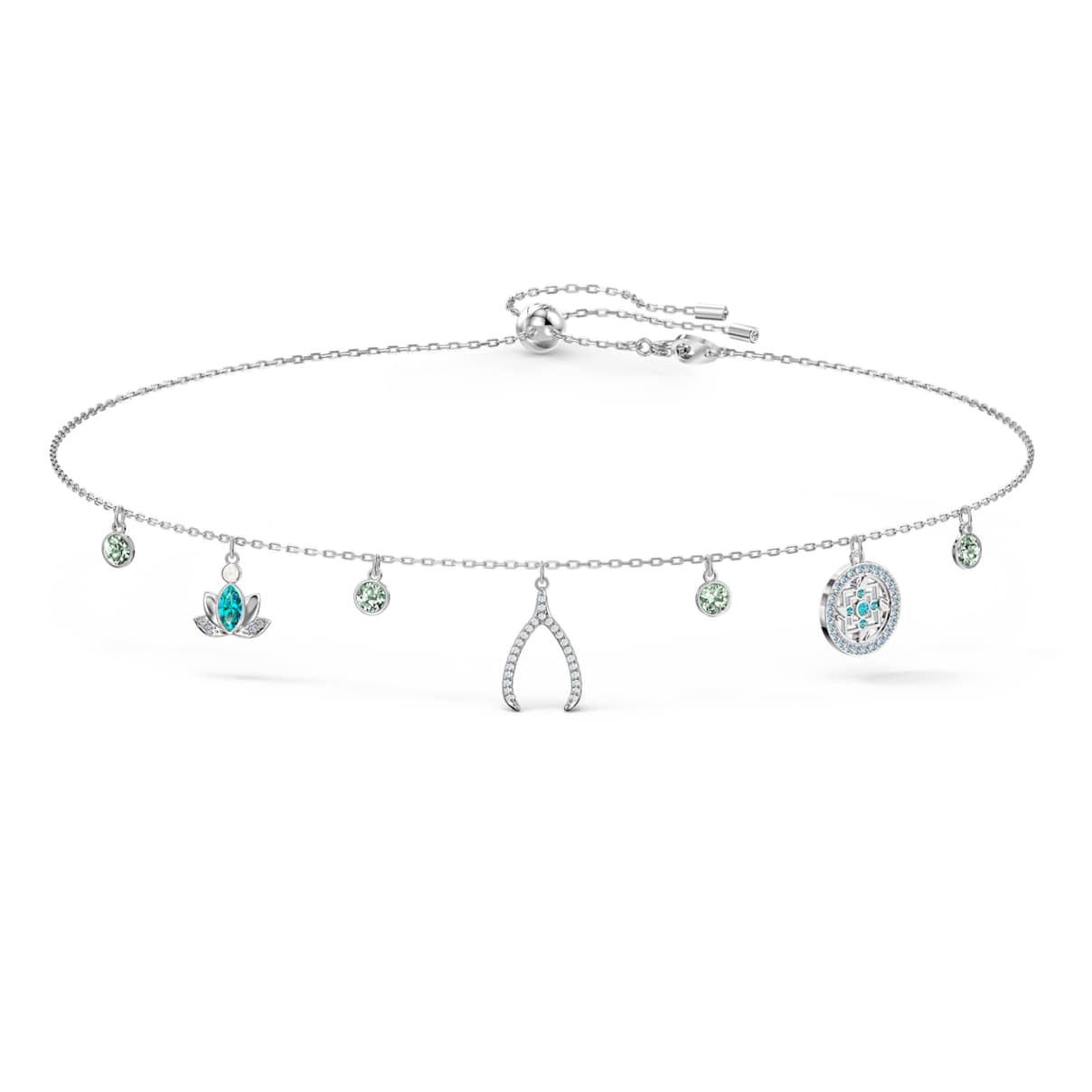 Click to view product details and reviews for Swarovski Symbolic Charm Necklace Light Multi Coloured Rhodium Plated.