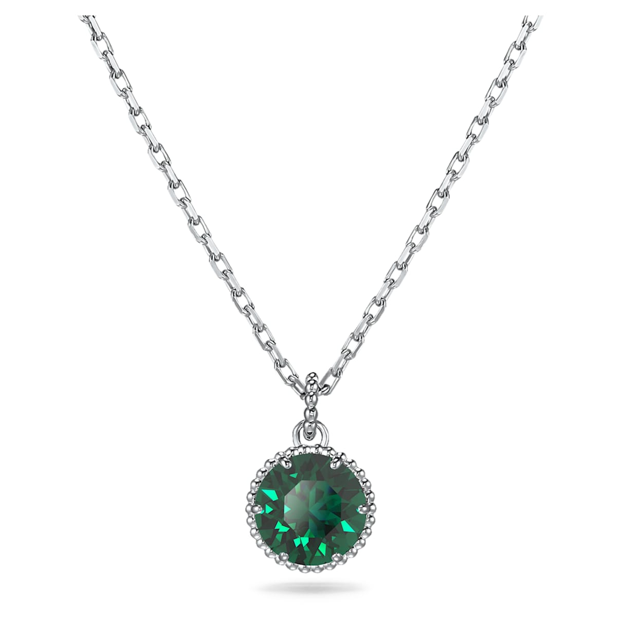 

Swarovski Birthstone ペンダント, ラウンドカット, 5月, グリーン, ロジウム・プレーティング