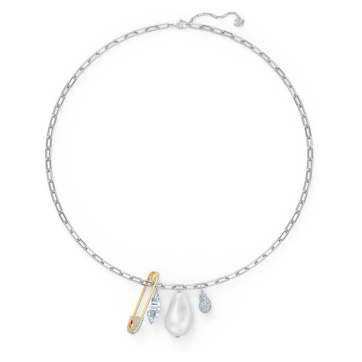 Click to view product details and reviews for So Cool Cluster Necklace White Mixed Metal Finish.