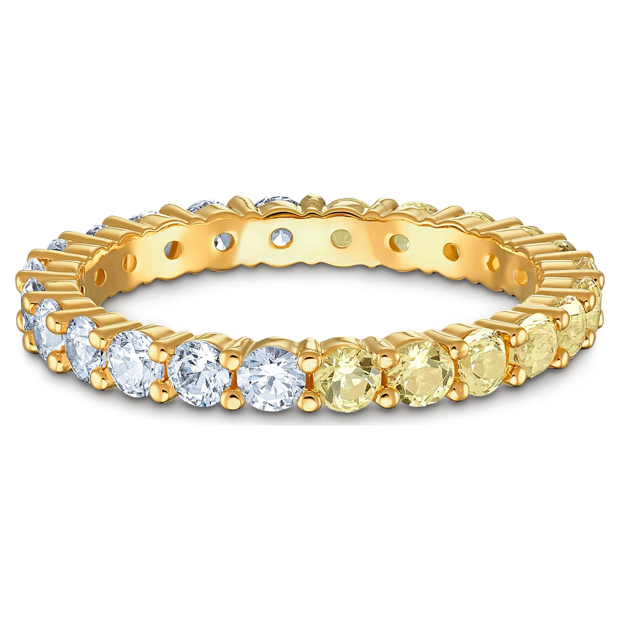 

Swarovski Vittore Half ring, Round cut, Yellow, Gold-tone plated