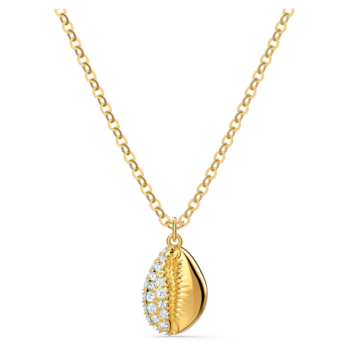 Shell Pave Pendant White, Gold-tone plated