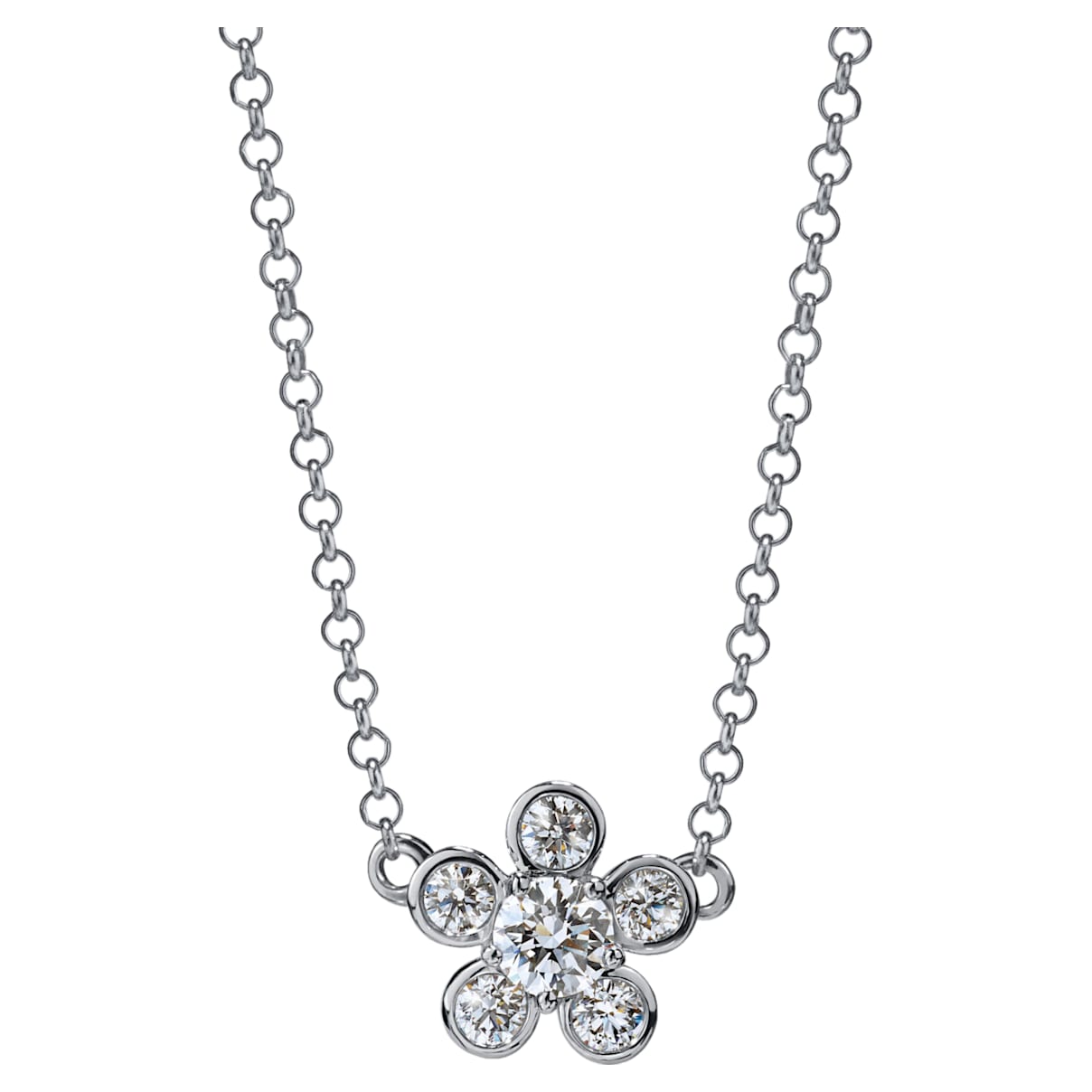 Click to view product details and reviews for Bloom Necklace Swarovski Created Diamonds 18k White Gold.