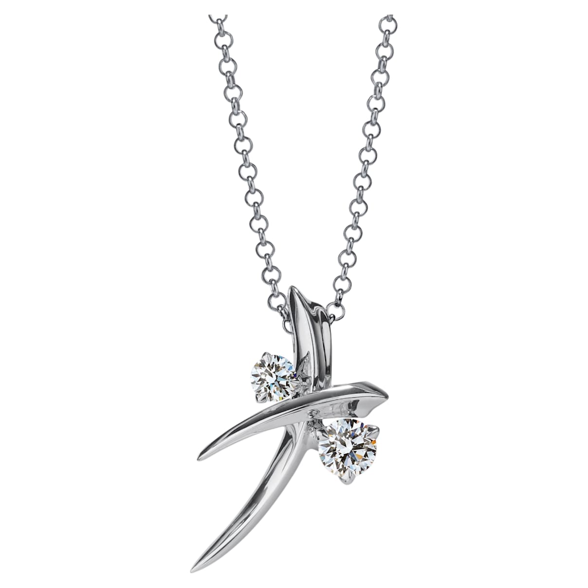Click to view product details and reviews for Encounter Delicate Necklace Swarovski Created Diamonds 18k White Gold.