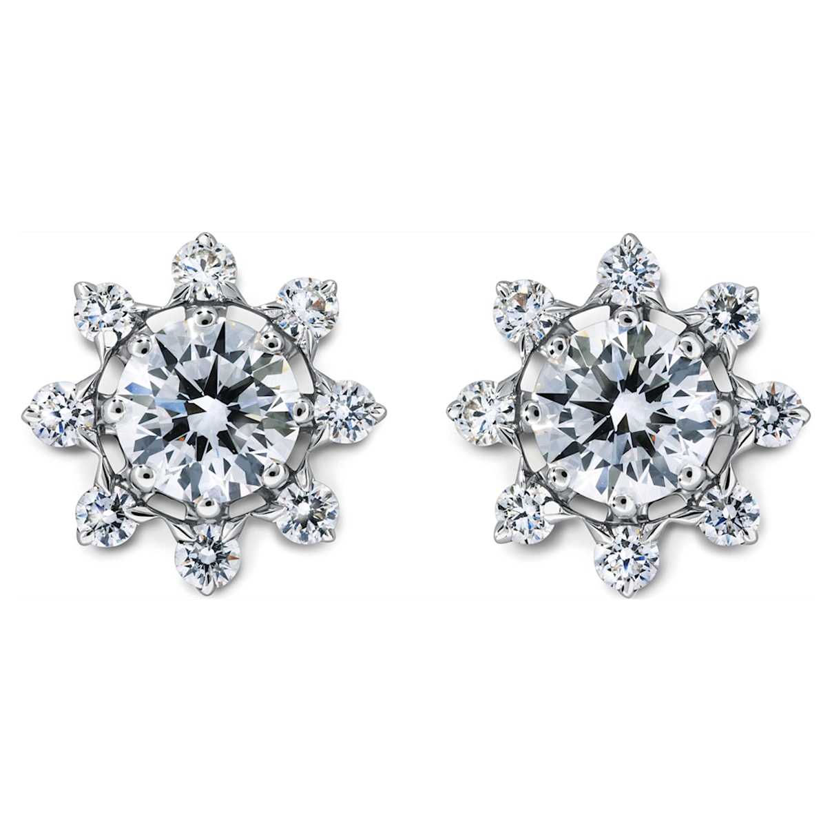 Click to view product details and reviews for Bloom Pointed Stud Earrings Swarovski Created Diamonds 18k White Gold.