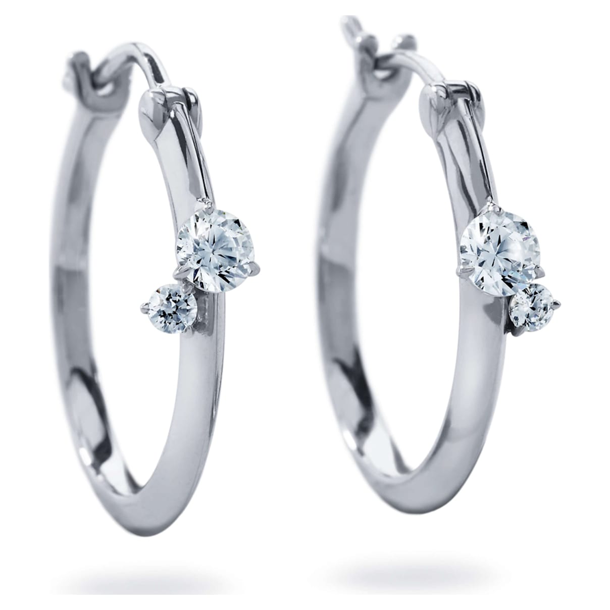 Click to view product details and reviews for Intimate Hoop Earrings Swarovski Created Diamonds 18k White Gold.