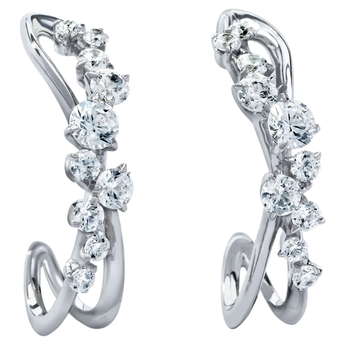 Click to view product details and reviews for Encounter Earrings Swarovski Created Diamonds 18k White Gold.