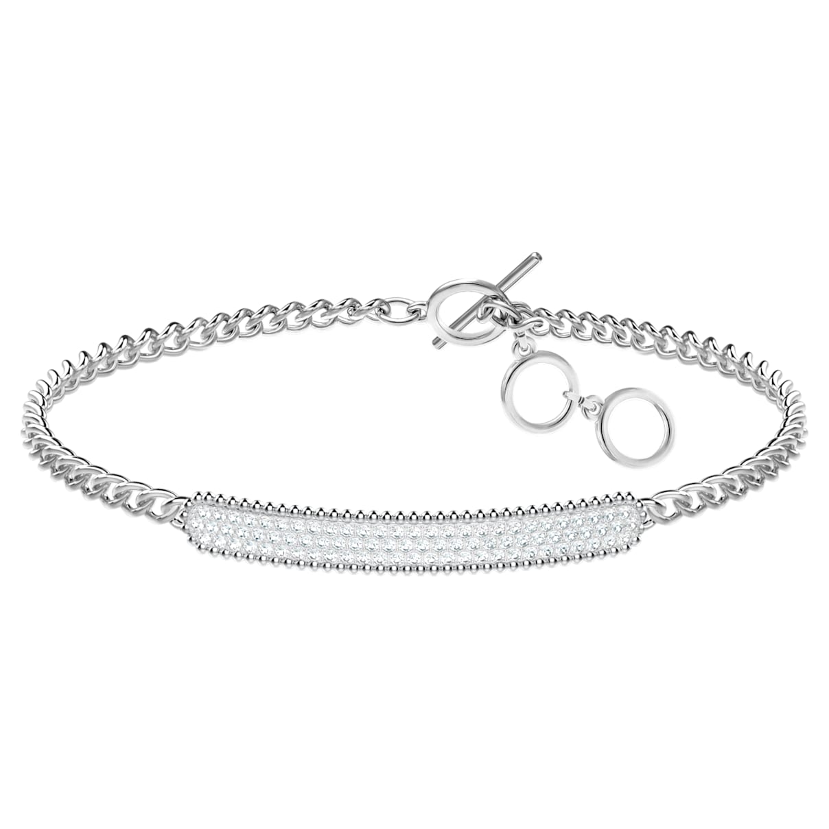 

Swarovski Locket bracelet, White, Rhodium plated