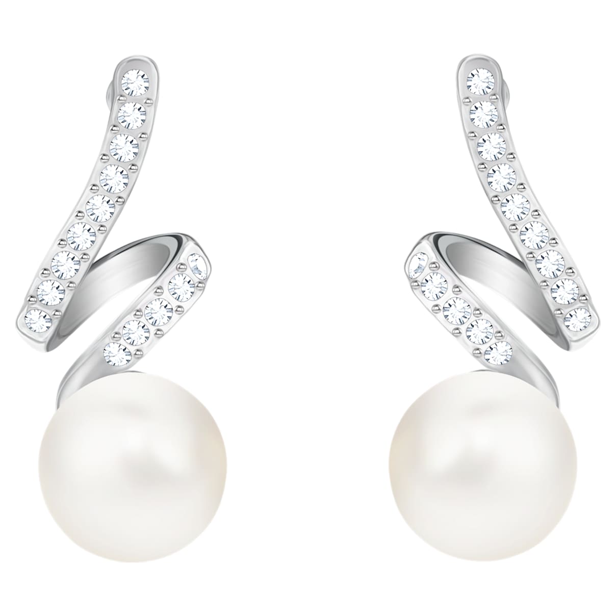 

Gabriella drop earrings, White, Rhodium plated