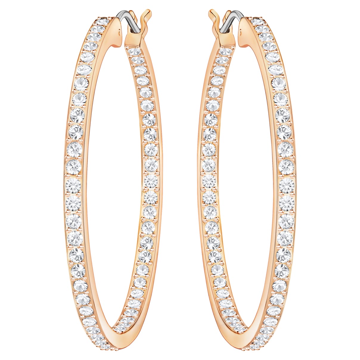

Sommerset hoop earrings, White, Rose gold-tone plated