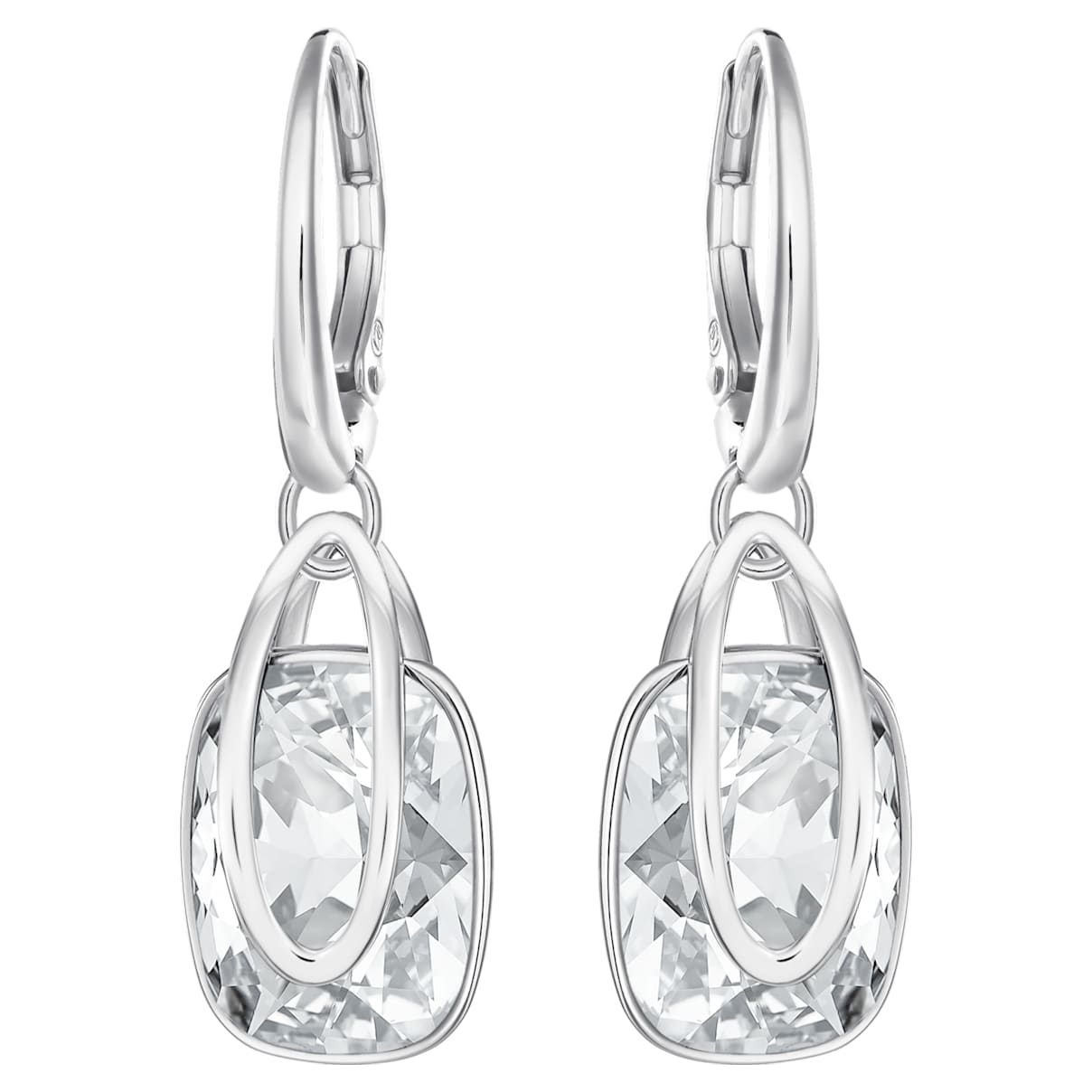 

Holding drop earrings, White, Rhodium plated