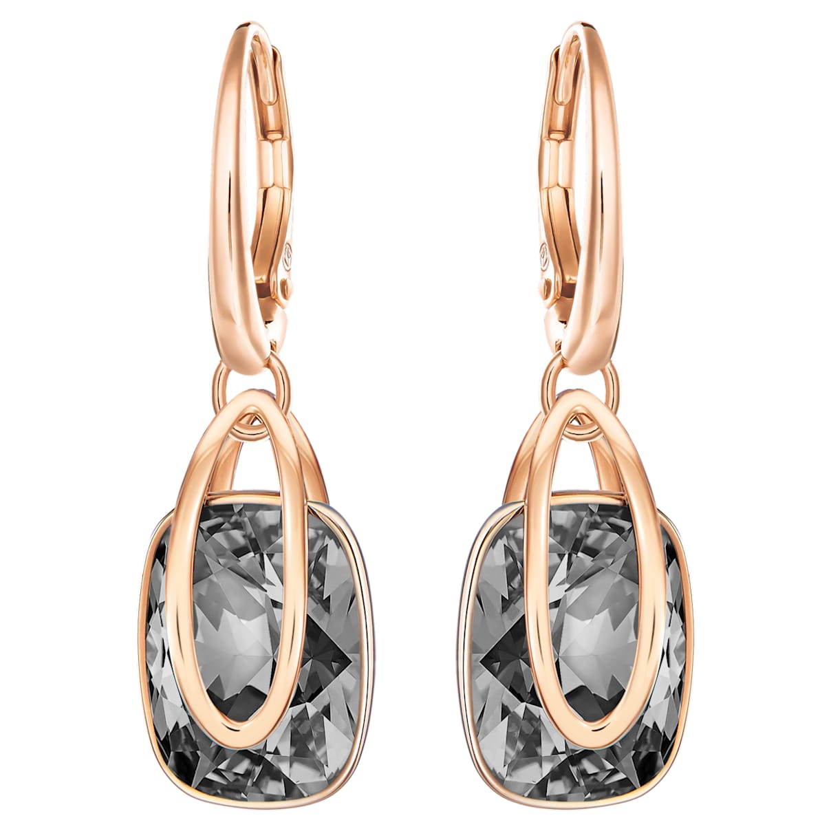 

Holding drop earrings, Gray, Rose gold-tone plated