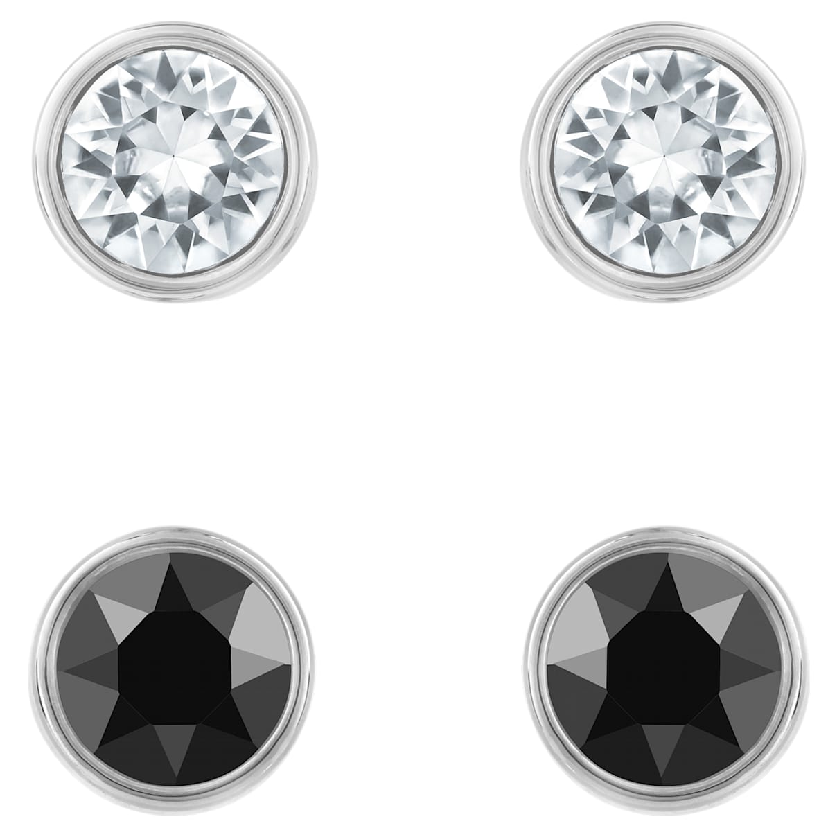 

Pendientes de botón Harley, Conjunto (2), Talla redonda, Negros, Combinación de acabados metálicos