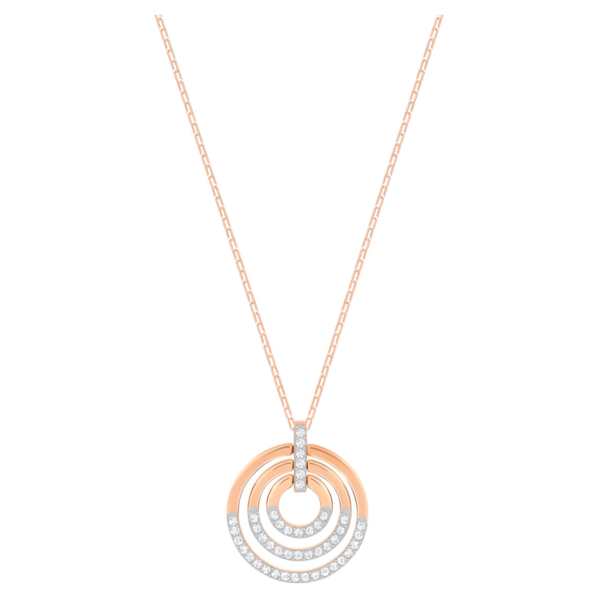 Click to view product details and reviews for Circle Pendant White Rose Gold Tone Plated.