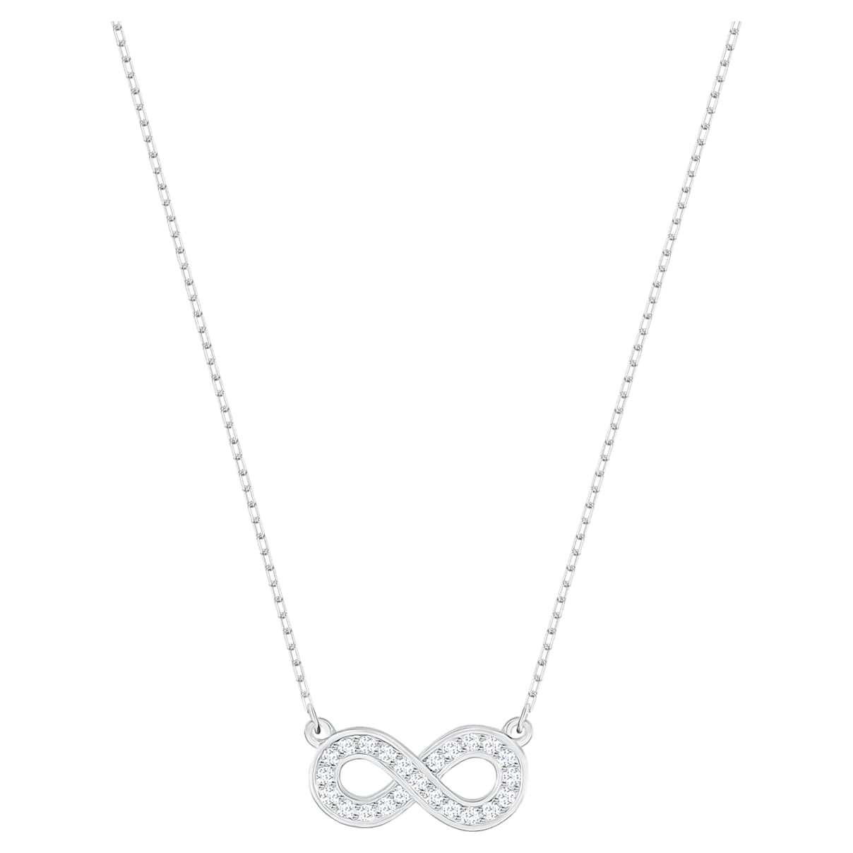 Collana Infinity, bianco, Placcatura rodio