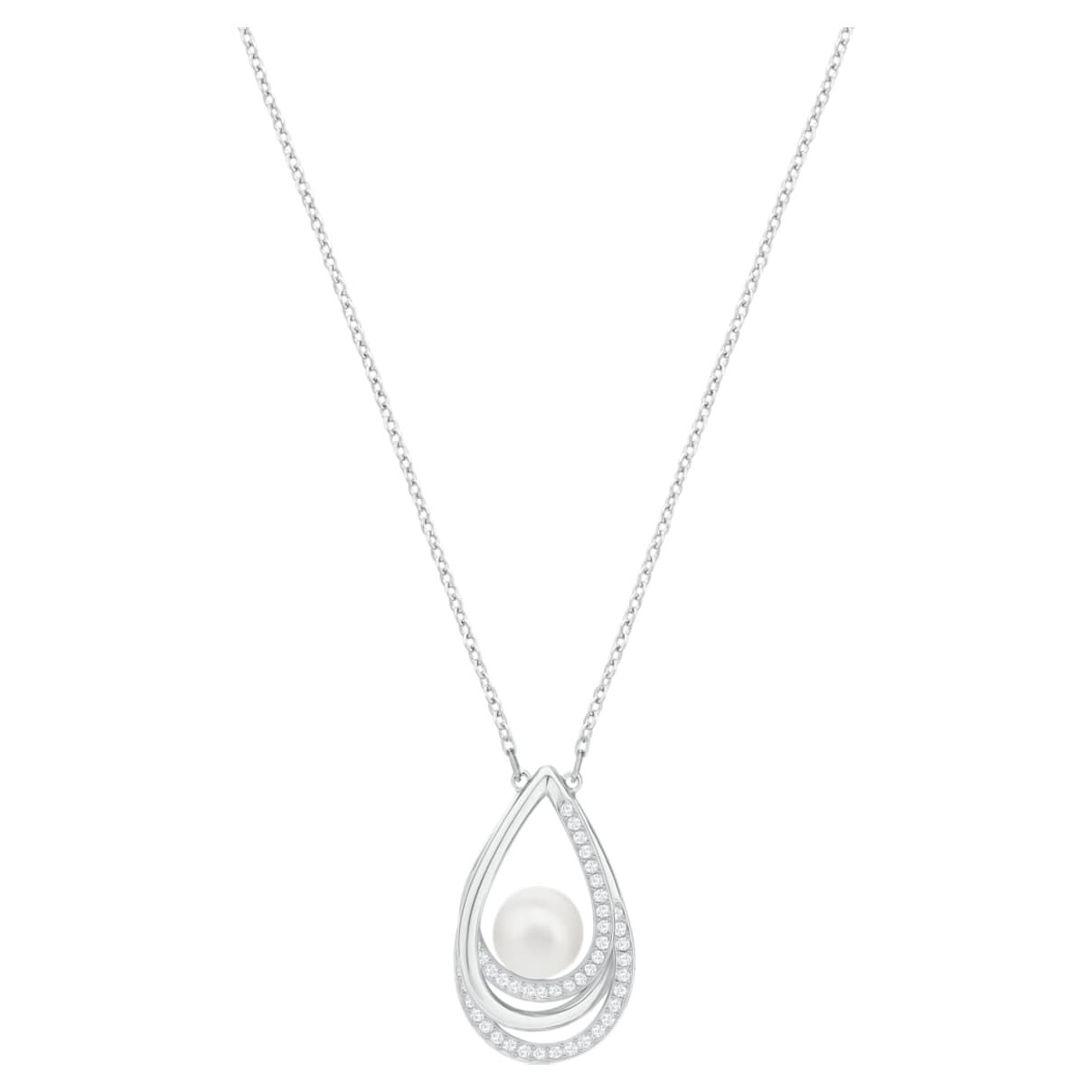 Pendente Free, bianco, Placcatura rodio