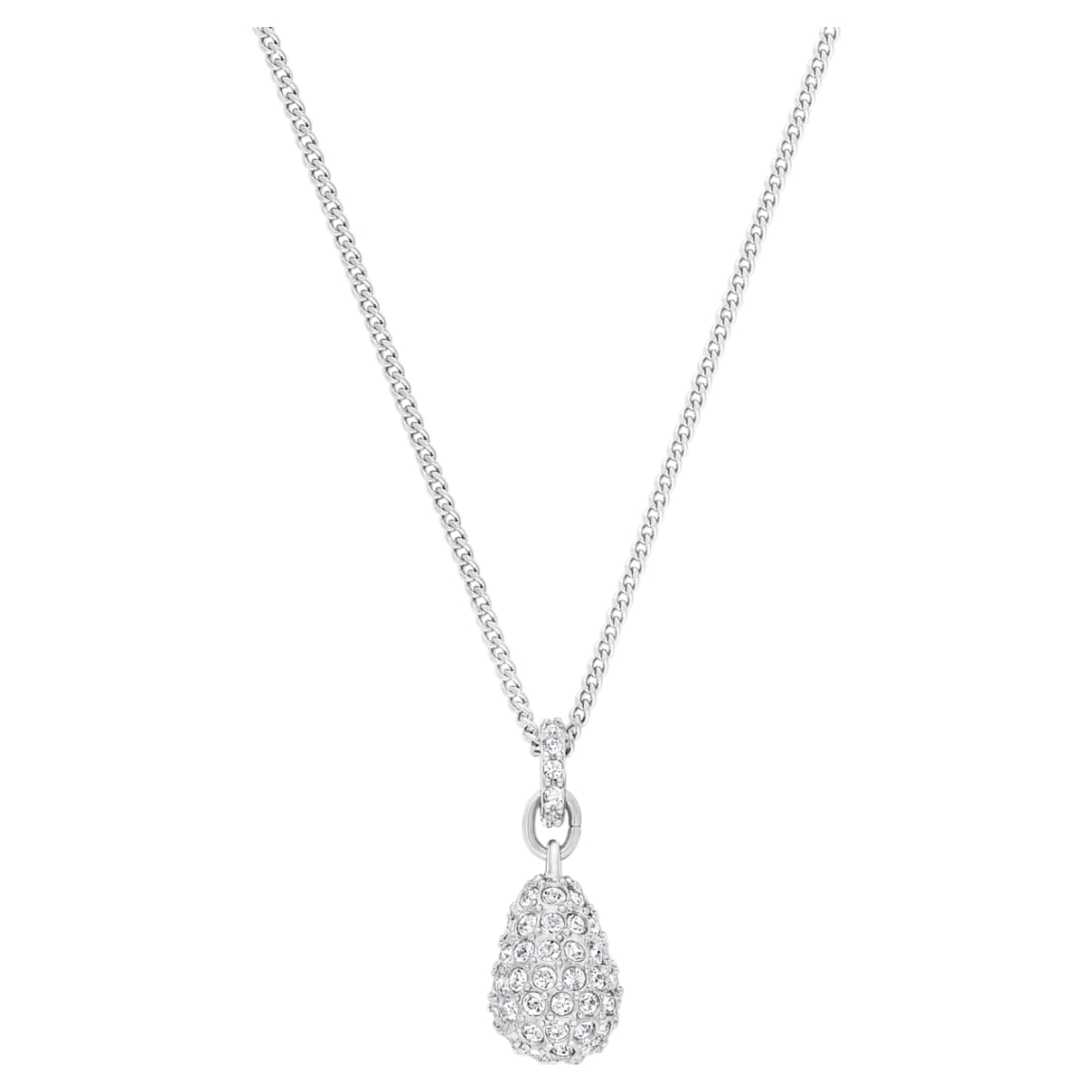 Swarovski Heloise pendant, White, Rhodium plated