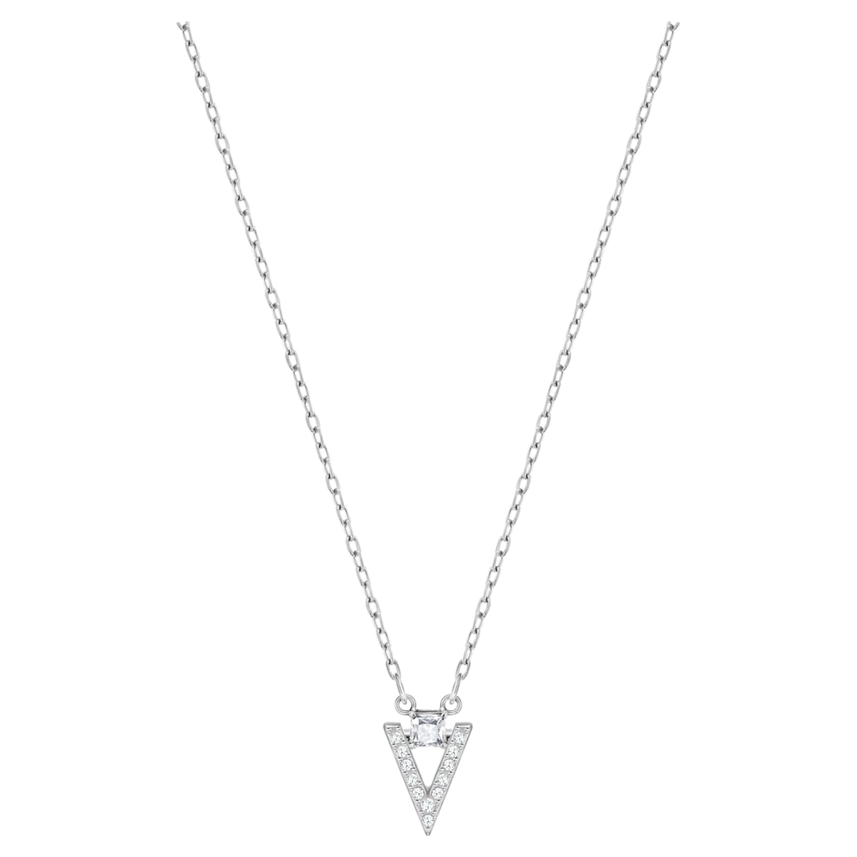 Swarovski Funk necklace, White, Rhodium plated