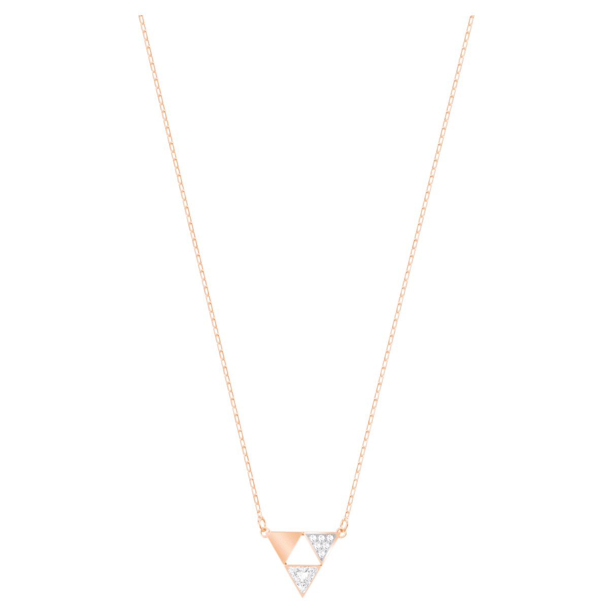 Heroism Necklace, White, Rose-gold tone plated