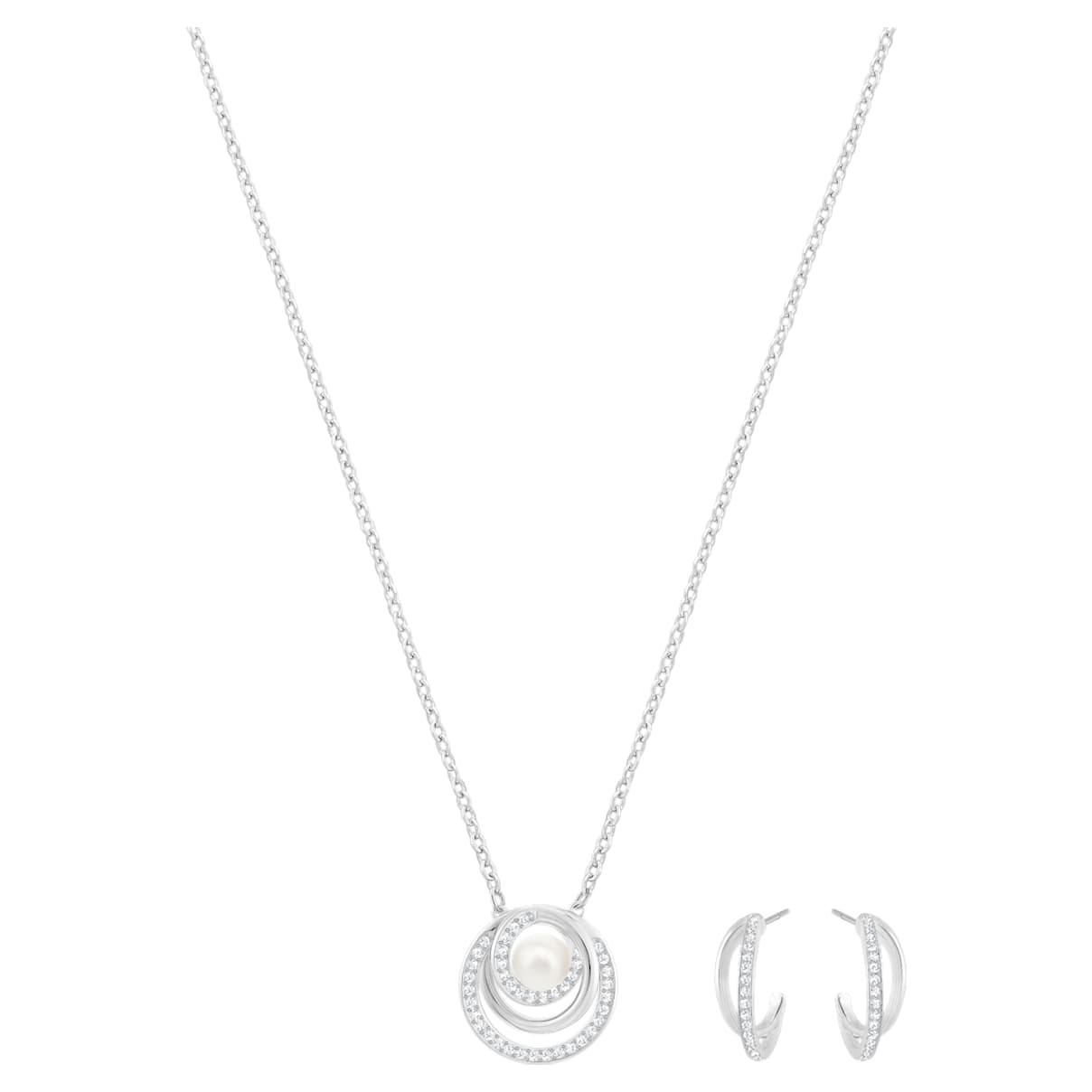 

Free set, White, Rhodium plated