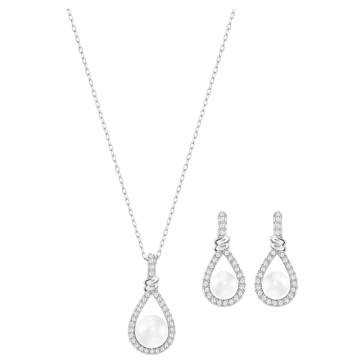 

Enlace set, White, Rhodium plated