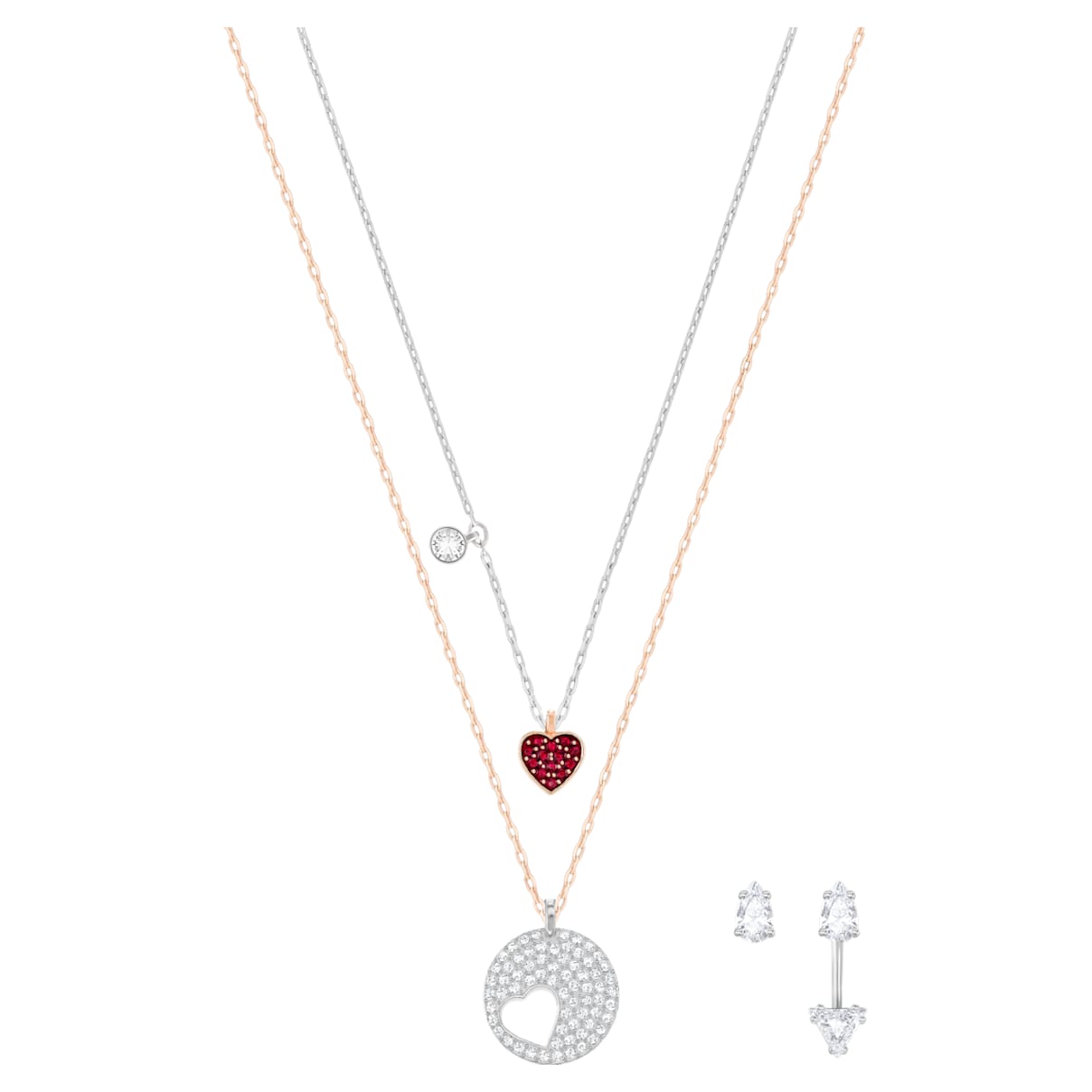 

Swarovski Crystal Wishes set, Heart, Red, Mixed metal finish