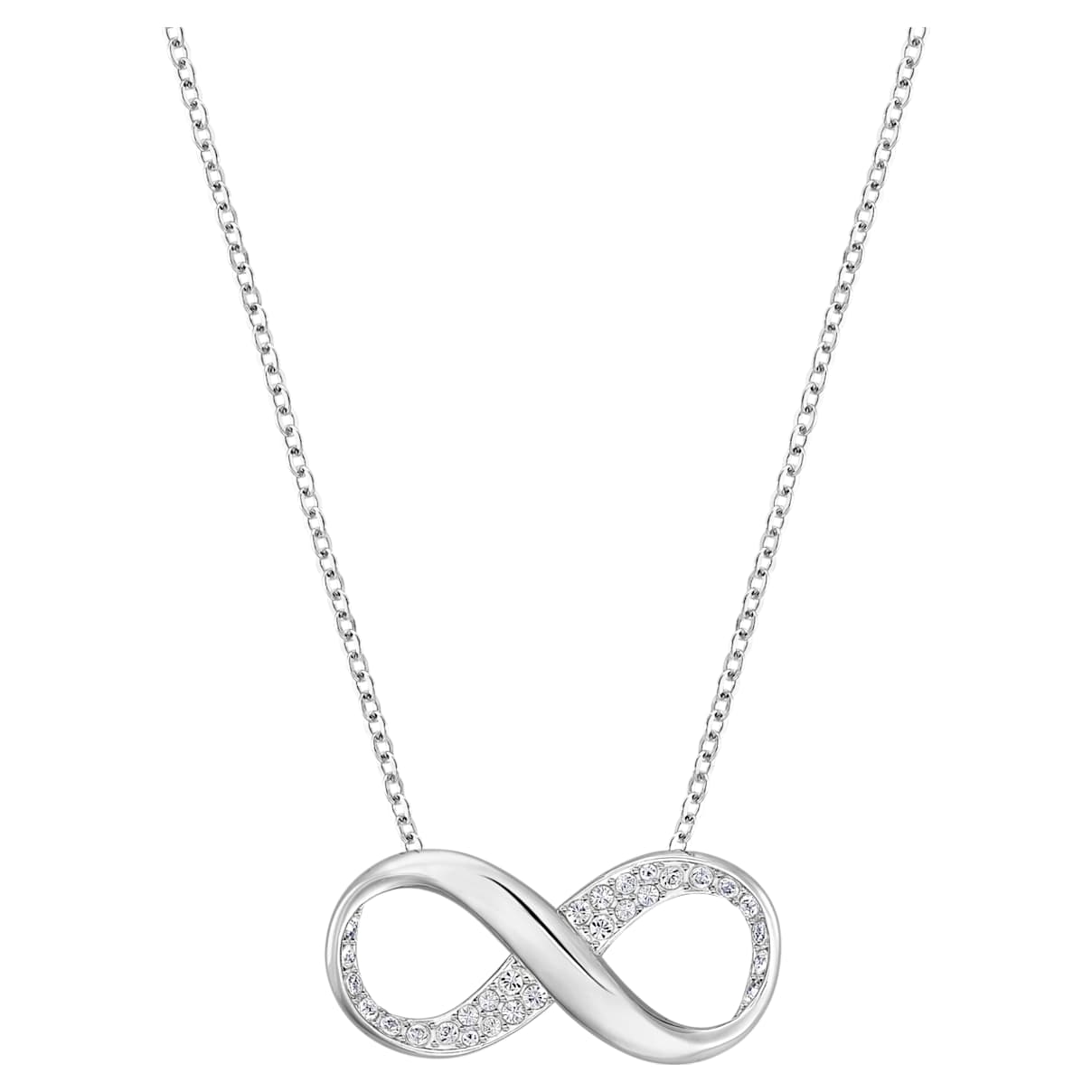 

Exist pendant, Infinity, White, Rhodium plated