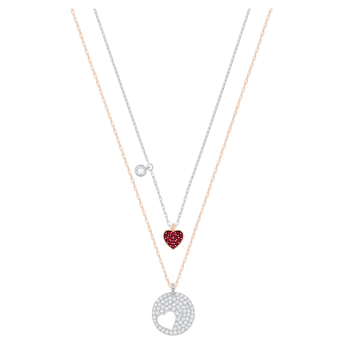 Pendente Crystal Wishes Heart, rosso, Mix di placcature