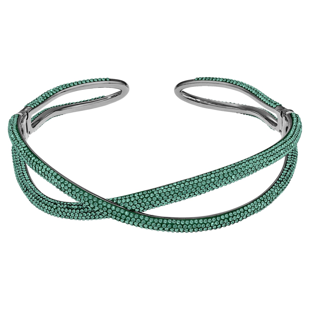 Click to view product details and reviews for Tigris Choker Green Ruthenium Plated.