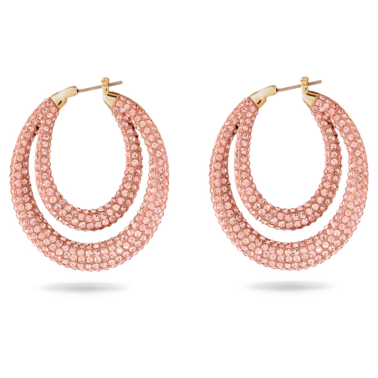 Click to view product details and reviews for Tigris Hoop Pierced Earrings Pink Gold Tone Plated.