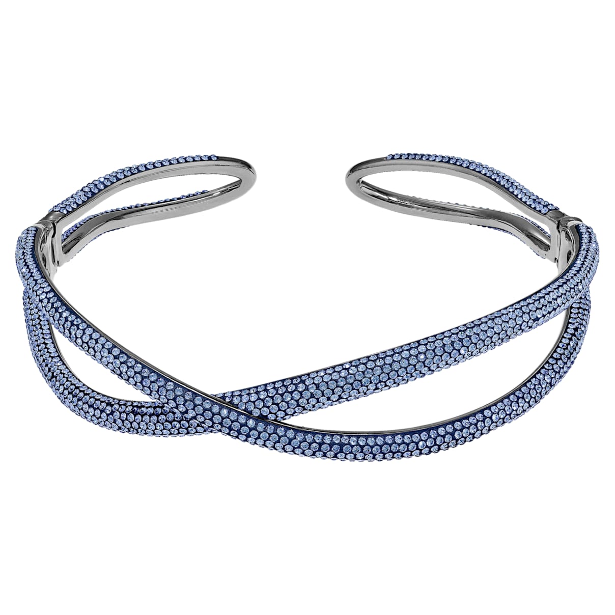 

Tigris choker, Blue, Ruthenium plated