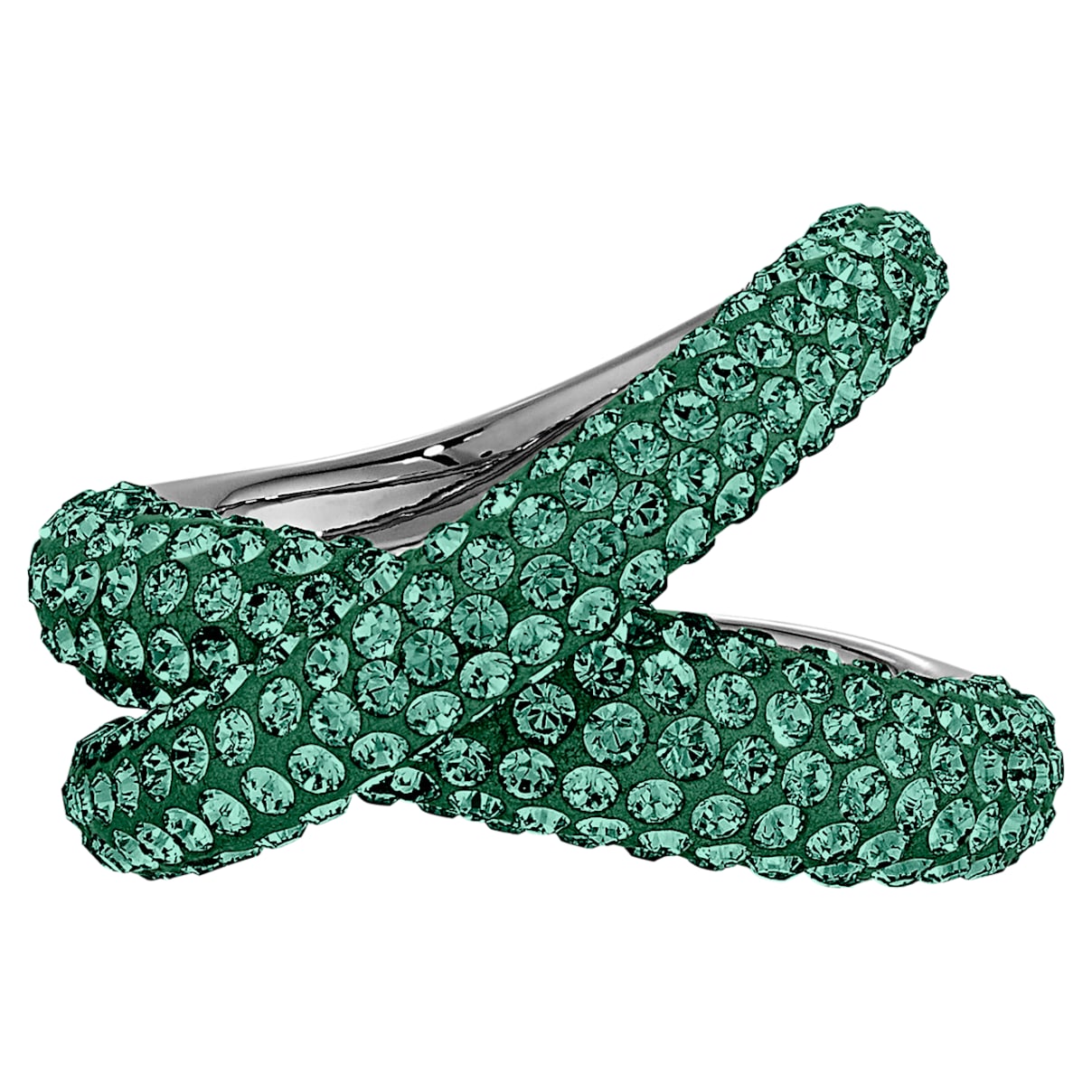 Click to view product details and reviews for Tigris Ring Green Ruthenium Plated.