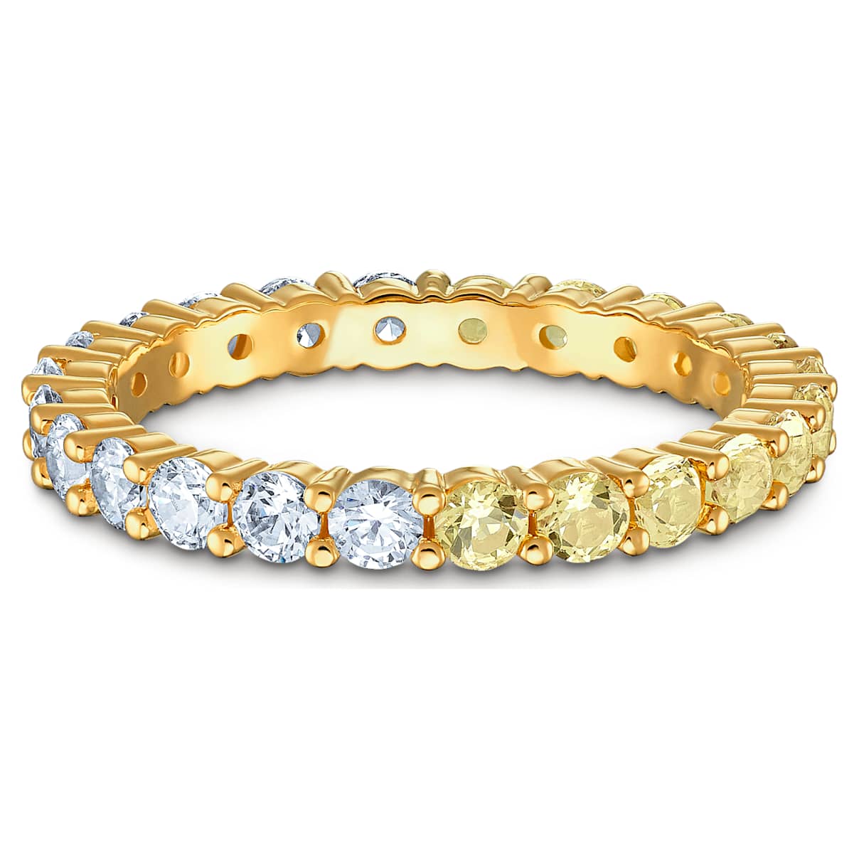 

Swarovski Vittore Half ring, Round cut, Yellow, Gold-tone plated