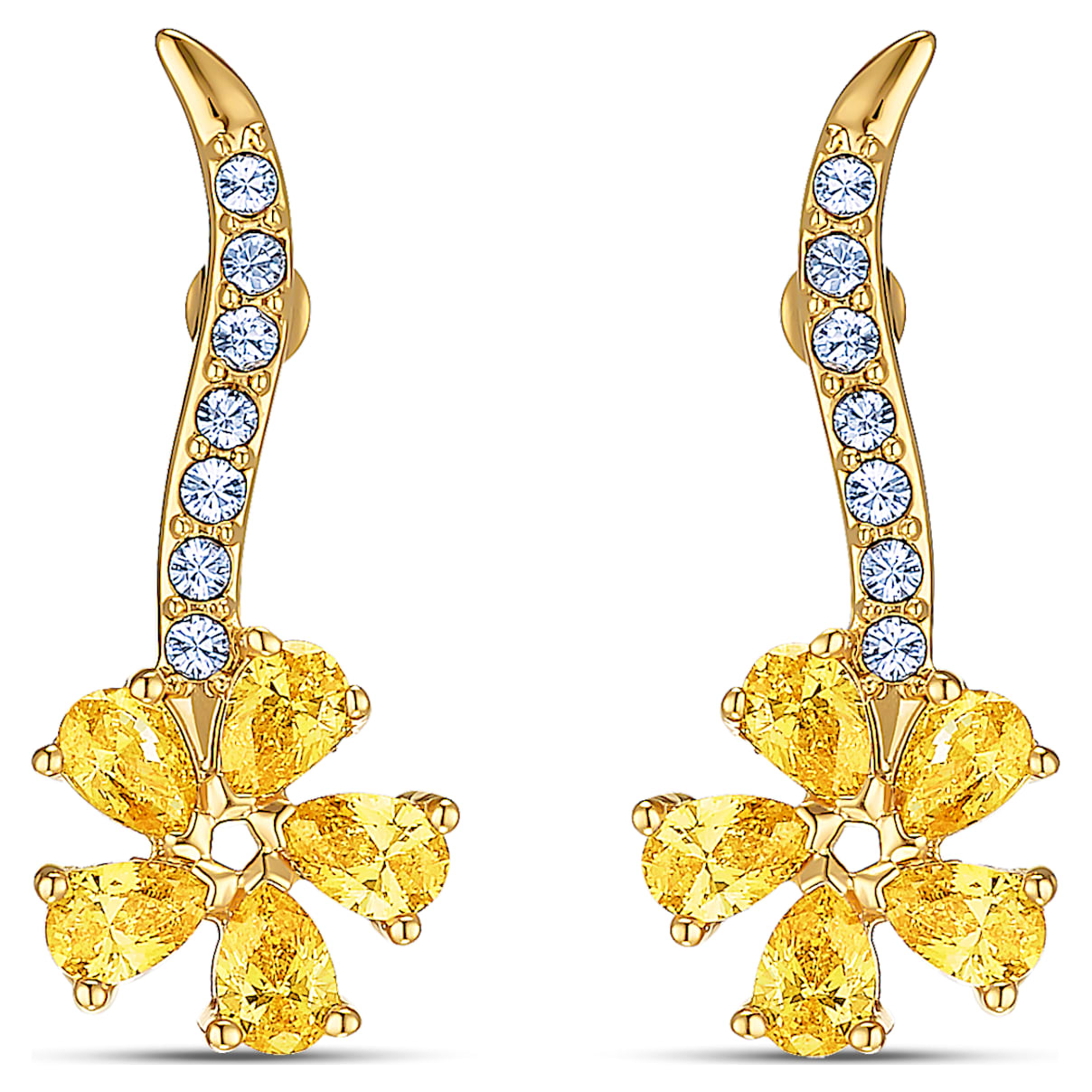 Click to view product details and reviews for Botanical Flower Pierced Earrings Yellow Gold Tone Plated.