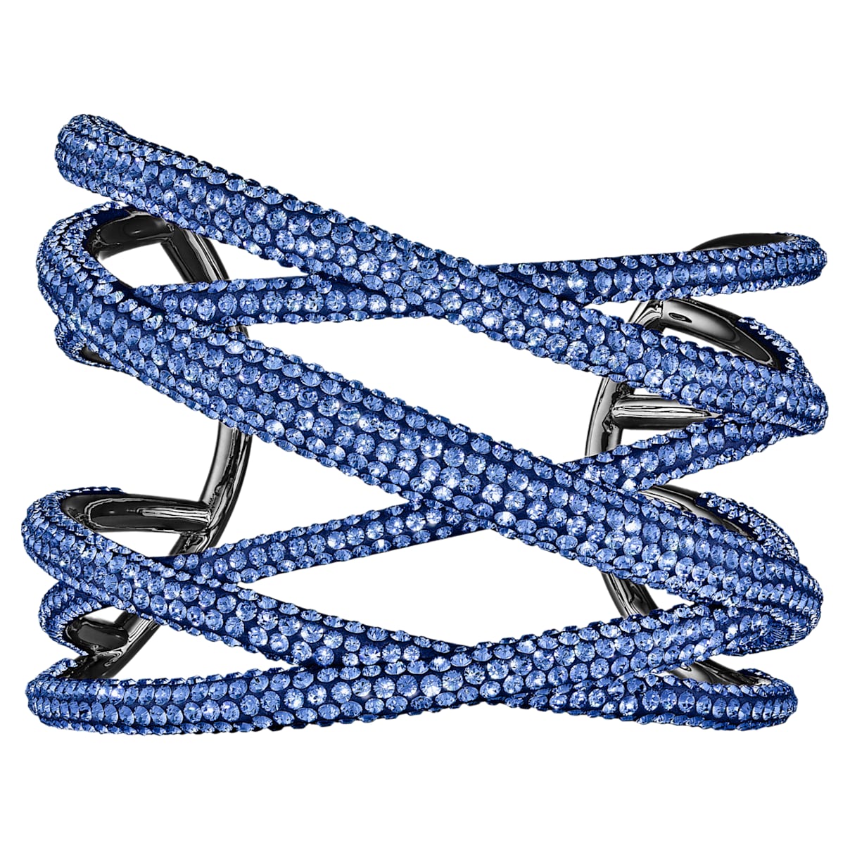 

Tigris cuff, Blue, Ruthenium plated
