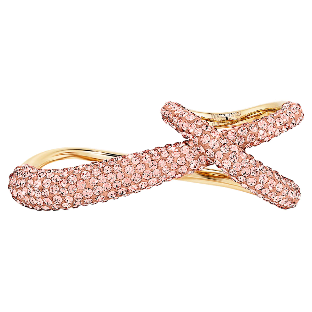 

Tigris double ring, Pink, Gold-tone plated
