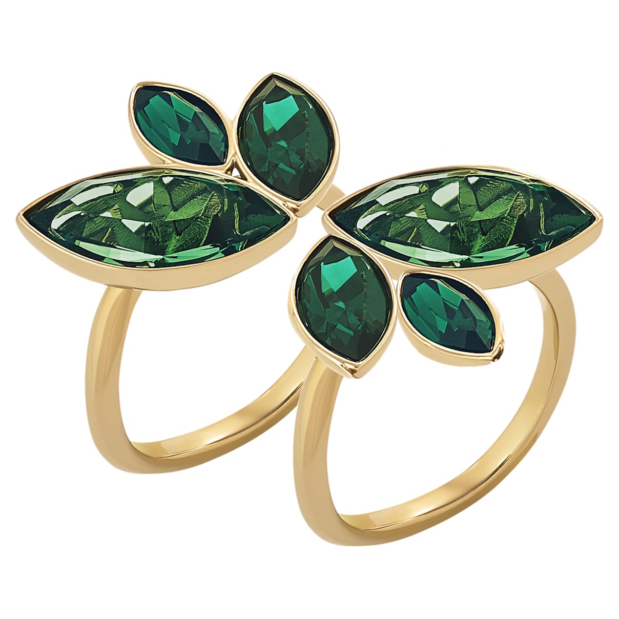 Click to view product details and reviews for Beautiful Earth By Susan Rockefeller Ring Set Green Gold Tone Plated.