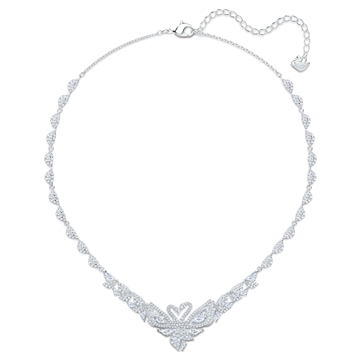 Click to view product details and reviews for Dancing Swan Necklace White Rhodium Plated.