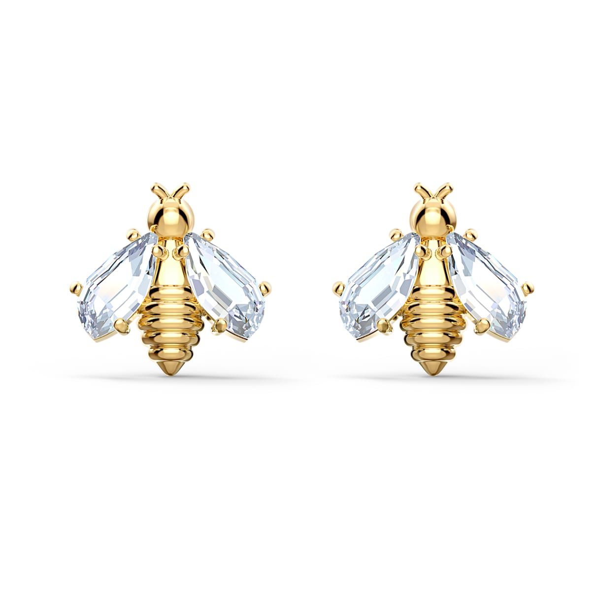 

Clous d'oreilles Eternal Flower, Abeille, Blanches, Placage de ton or
